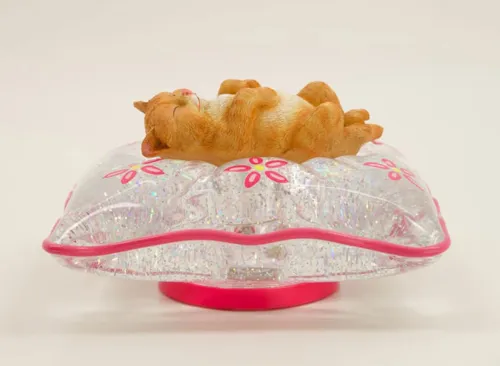 Acrylic Cat On Pillow Glitter Globe