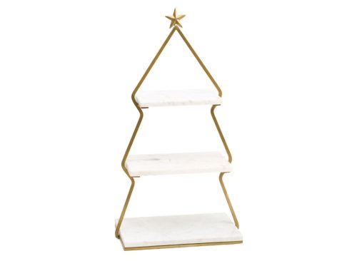 BELLA LUX 13x8.25x24 3 Tiered Marble Caddy