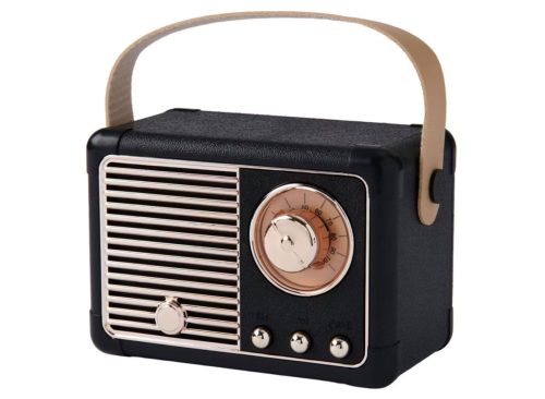 Bauhn Mini Retro Speaker - Rectangular, Black
