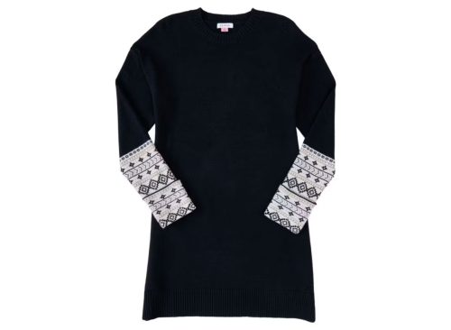 Cable Sweater Dress Black L