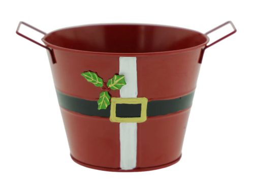 Christmas House Mini Metal Santa Buckets with Handles