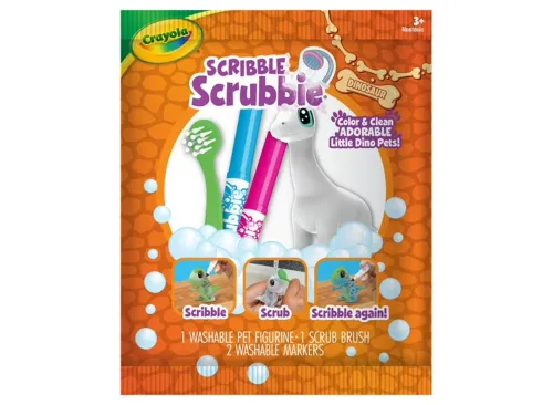 Crayola Scribble Scrubbie Dino Pets, 1 Ct, Stocking Stuffers, Dinosaur Animal Toys with Markers, Coloring Holiday Gift for Kids, Ages 3+