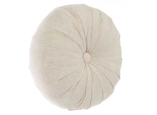 Cream Round Pleated Pillow