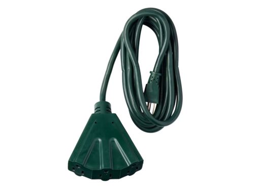 Easy Home 3 Outlets Fanned Outdoor Power Cord - 8 Feet
