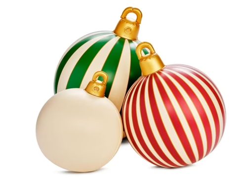 Funboy Oversized Inflatable Holiday Ornaments, 3-Pack – Indoor/Outdoor Christmas Decorations