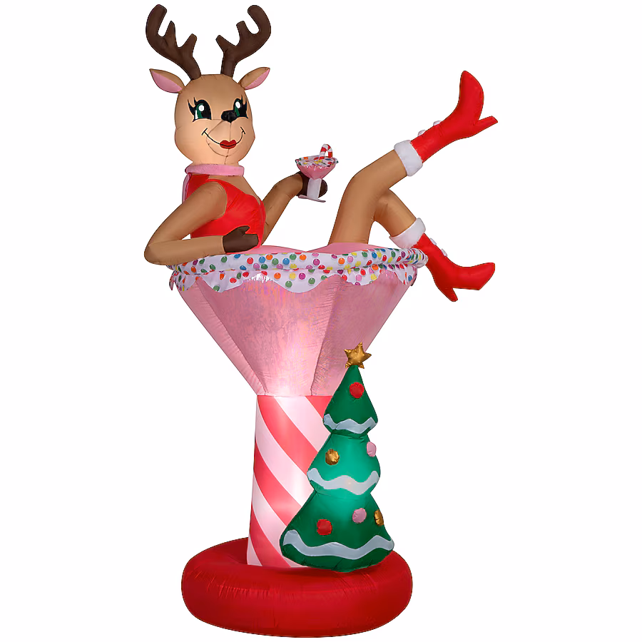 Holiday Living Merry Christmas 7-ft Lighted Reindeer Christmas Inflatable