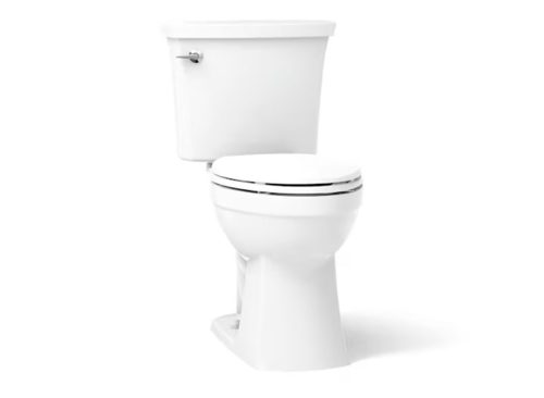 KOHLER Elliston White Elongated Chair height 12-in Rough-In WaterSense 1.28 GPF Soft Close 2-piece Toilet