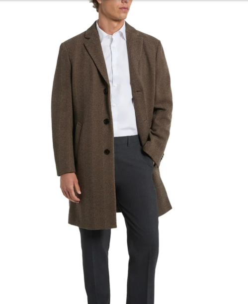 Kenneth Cole Men's Herringbone Overcoat