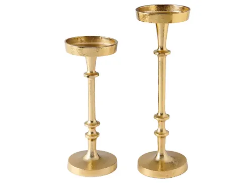 Kirkton House 2 Pack Candle Holder, Gold Pillar
