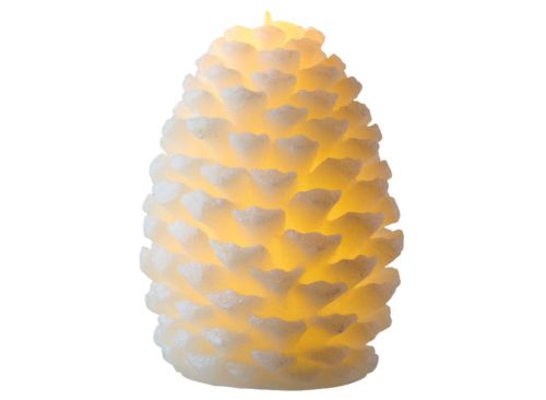 Kirkton House LED Novelty Holiday Candle - Ivory Glitter Pinecone