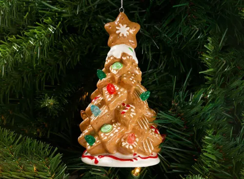 LED Ceramic Gingerbread Tree Ornament