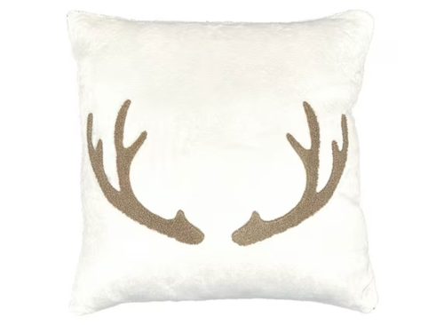 Mainstays 18" x 18" Decorative Antler Pillow, Ivory, (1 Count), Adult