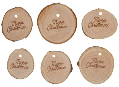 Merry Christmas Wood Tags