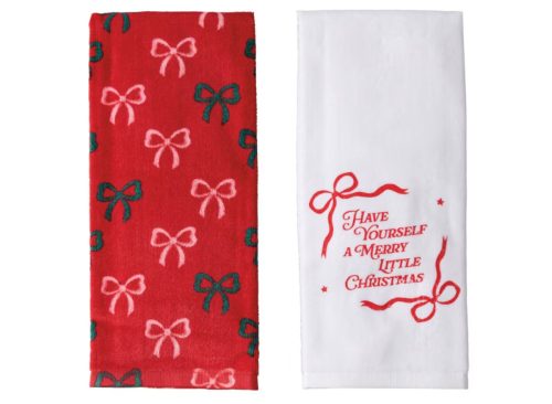 Merry Moments 15" x 25" Holiday Kitchen Towels - 2 Pack, Bows