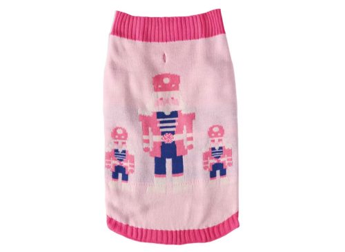 Merry Moments Pet Christmas Sweater - Pink Nutcracker, M - 8