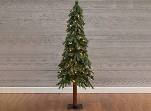Narrow Alpine Pre-Lit Christmas Tree - 4 ft