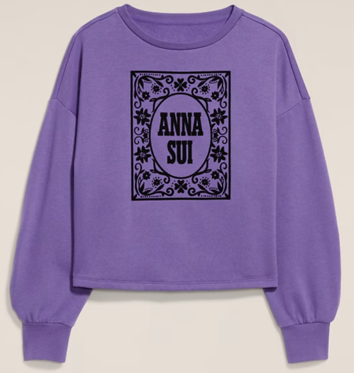 Old Navy X Anna Sui-CrewNeck Graphic Fleece Sweatshirt