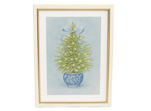 PETAL LANE 11x15 Christmas Tree In Pot Wall Art