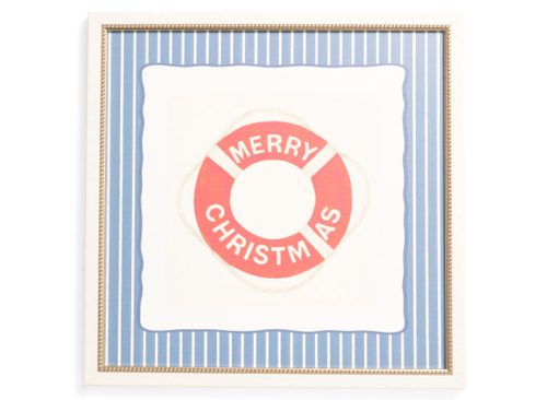 PETAL LANE 15x15 Merry Christmas Life Buoy Wall Art