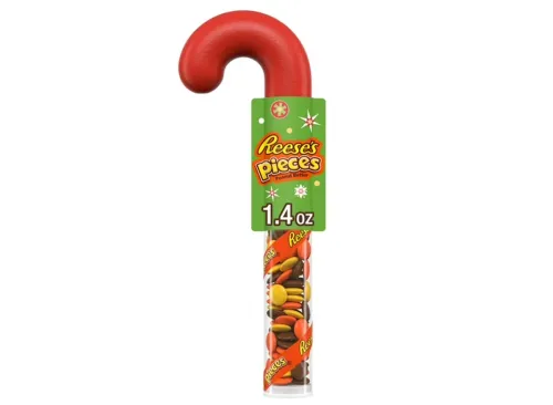 Reese's Pieces Candy Christmas Candy, Plastic Cane 1.4 oz