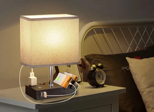 SZRSTH 15.7" Bedside Table Lamp for Bedroom