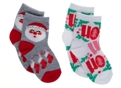 Santa & Holly Youth Crew Socks