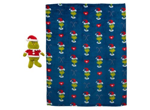 The Grinch Pillow and Throw Blanket