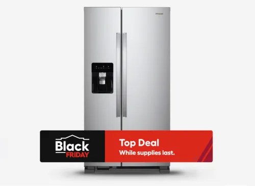 Whirlpool 24.6-cu ft Standard-Depth 36-in Wide Side-by-Side Refrigerator with Ice Maker ,Water and Ice Dispenser