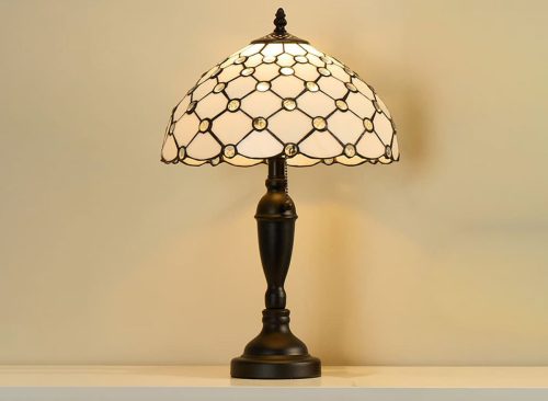 White Stain Glass Lamp