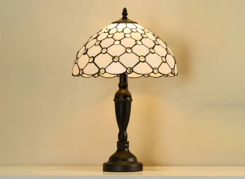 White Stain Glass Lamp