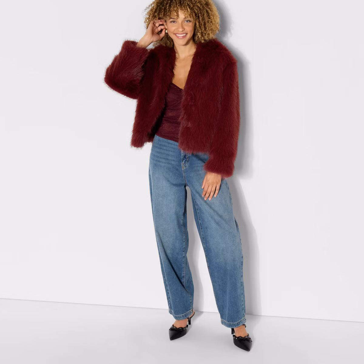 Women's Short Faux Fur Jacket