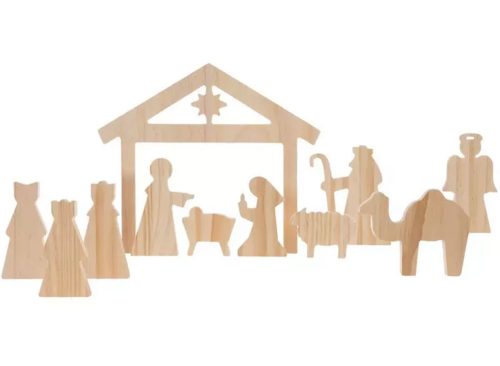 Wood Nativity Scene