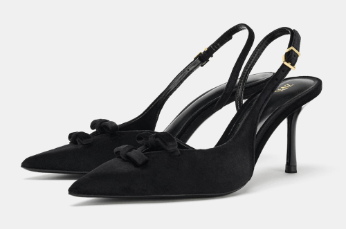 Zara bow slingback heels