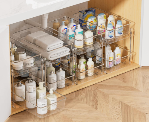 acrylic storage organizers under sink