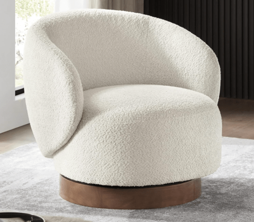 cream swivel accent chair