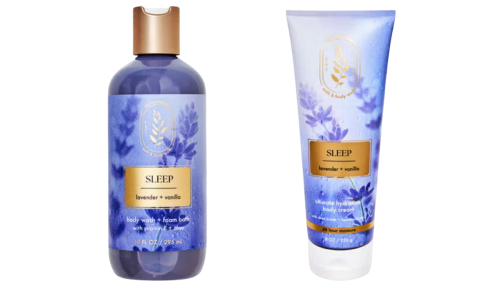Bath & Body Works vanilla lavender body wash and lotion