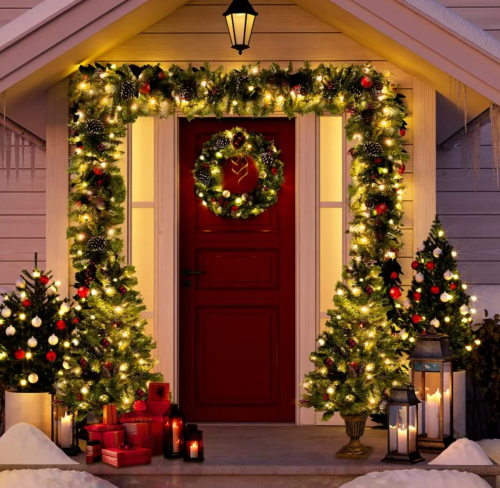 garland set on house