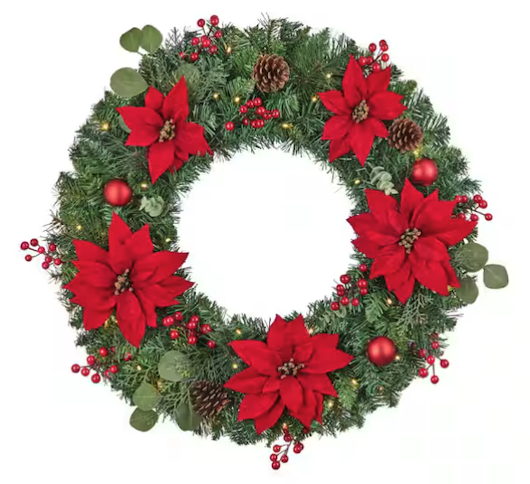 30 in Prelit Berry Bliss Artificial Christmas Wreath