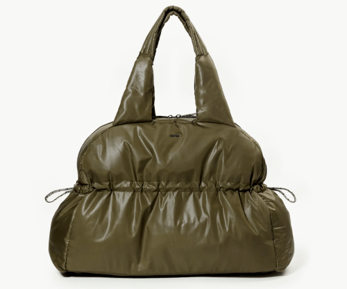 olive green duffle bag