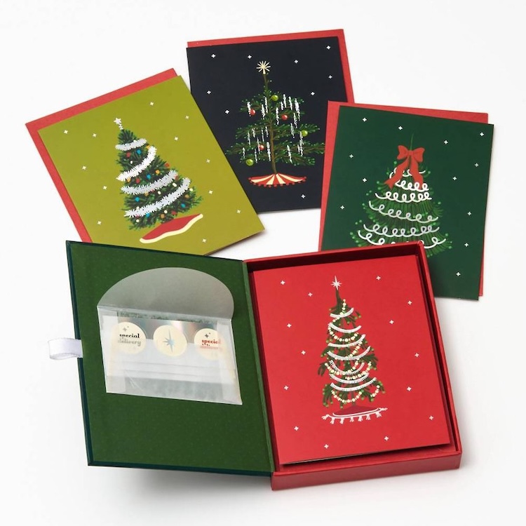 Christmas Tinsel Trees Stationery