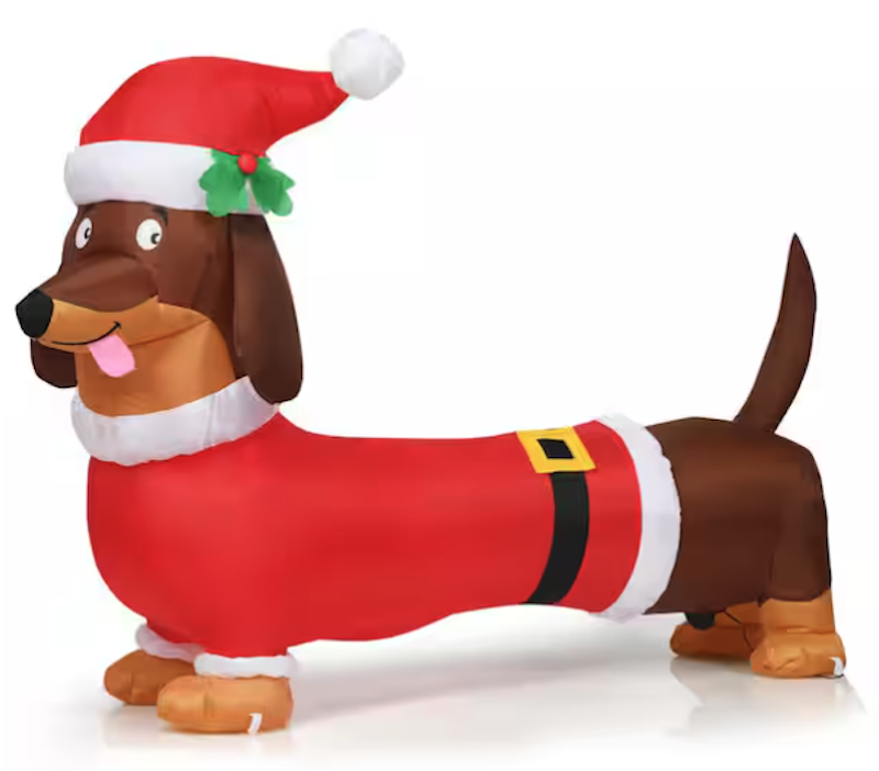 5 ft. Pre-Lit LED Lights Christmas Dog Christmas Inflatable with Waterproof Fan