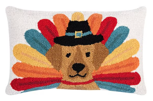 turkey dog throw pillow