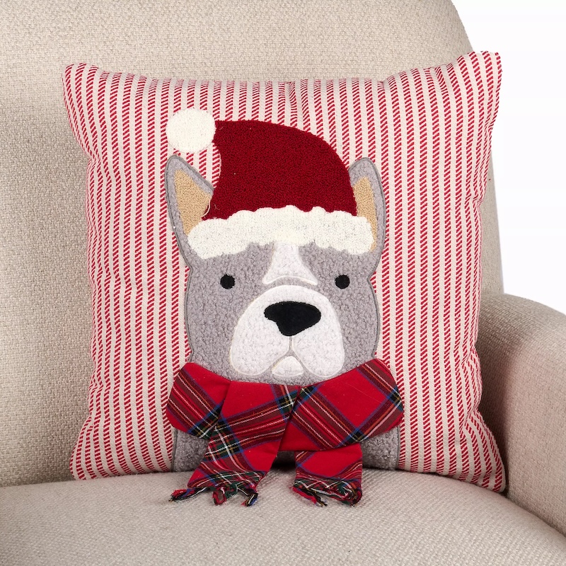 A dog scarf pillow from Kirkland's Home