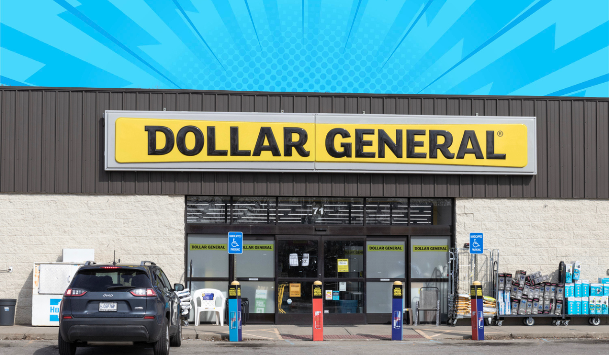 Dollar General store with a blue background