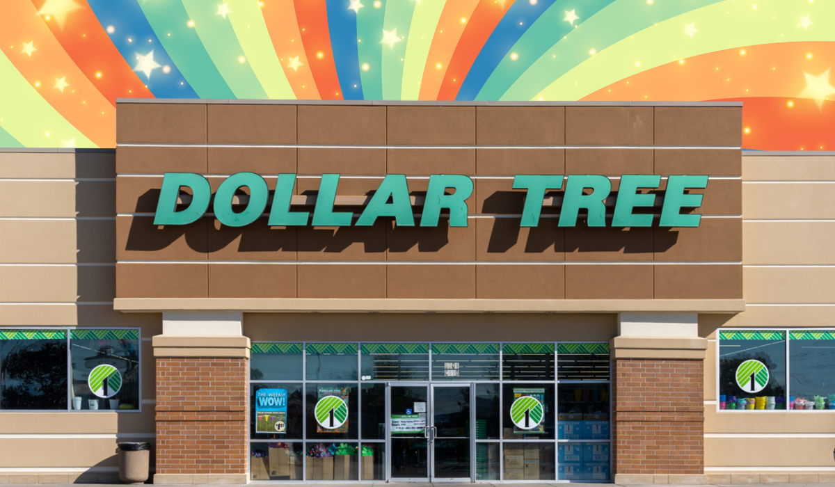 Dollar Tree store with a colorful background