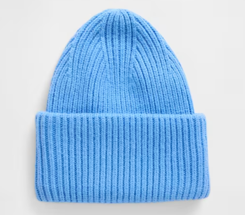 light blue beanie