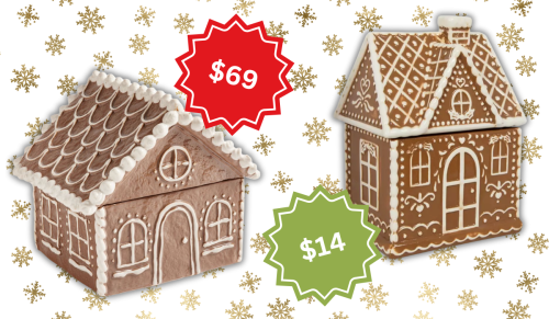 ceramic gingerbread house cookie jars