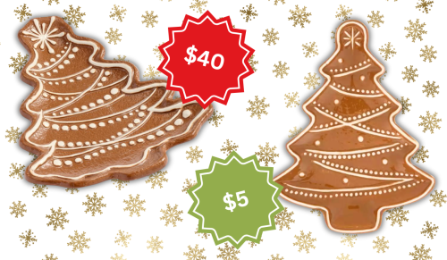 ceramic gingerbread christmas tree platters