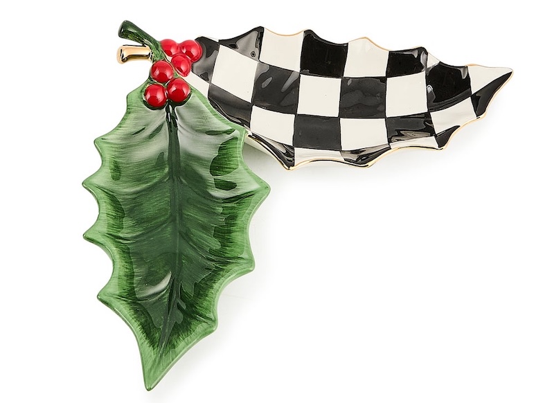 Holly Leaf Ceramic Trinket Tray