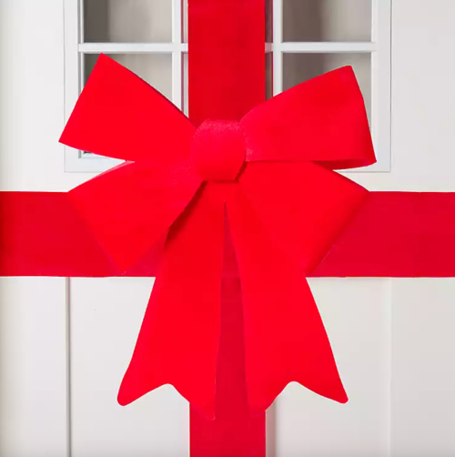 red bow on front door